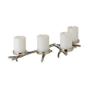 Porte-bougie en aluminium de qualité supérieure, fait main, en métal, élégant, idéal comme centre de table pour les mariages, les fêtes et la décoration intérieure - Product Image 5