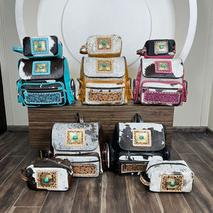 Bolsa de pañales de viaje multifuncional de cuero de vaca con herramientas manuales de moda de calidad superior, mochila y neceser para mujer - Product Image 4