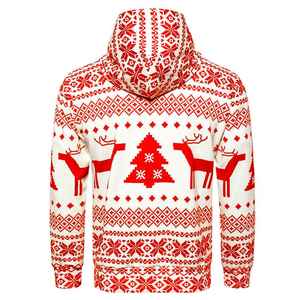 Sudadera con Capucha Navideña para Hombre, Impresión 3D, Diseño de Reno y Árbol - Product Image 1