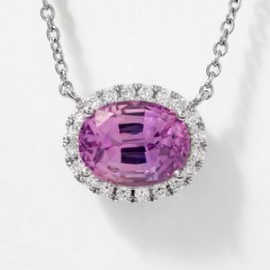 Elegante Collar con Colgante Solitario de Diamante Cultivado en Laboratorio con Corte Corazón en Oro Blanco Sólido de 14K, con Halo y Certificado IGI, Ideal para Cumpleaños - Product Image 1