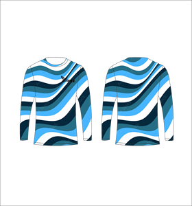 T-shirt de pêche à séchage rapide bleu noir à manches longues avec sublimation pour le sport - Product Image 1