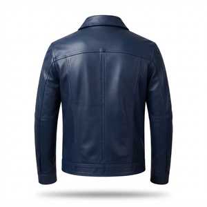 Custom Men's Genuine Leather Motorcycle <b>Jacket</b> Washed Autumn Waterproof Thick <b>Smart</b> Casual Front Logo Eco Friendly Outdoor Wear - Product Image 5