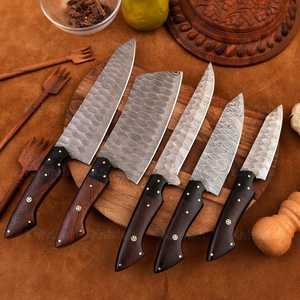 Ensemble de couteaux de chef japonais 5 pièces en acier à haute teneur en carbone, forgés à la main, manche en os, ambidextres, couteaux de cuisine durables - Product Image 4