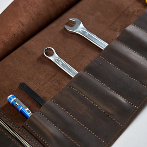 Genuine leather <b>tool</b> <b>roll</b> organizer bags wholesale supplier custom export quality portable storage quality for sale in low price - Product Image 5