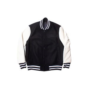 100% Wool Winter Casual Solid Wool Varsity <b>Jackets</b> with Horn Button - Product Image 1