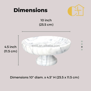 Natural <b>White</b> Marble Fruit Bowl On Pedestal - Product Image 6