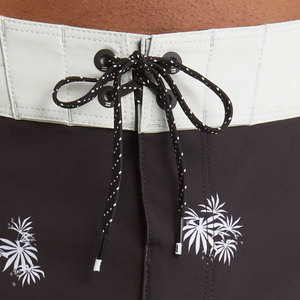 Short de bain décontracté pour homme à imprimé palmiers, séchage rapide, taille à cordon de serrage, longueur courte, taille mi-haute, 100% polyester - Product Image 6