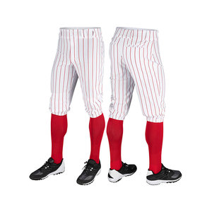Pantalones de Béisbol para Hombre, Diseño Nuevo, con Rayas Verticales Rojas, Color Personalizado, Sublimados, para Béisbol y Sóftbol - Product Image 1