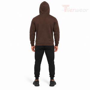 Sweat à capuche zippé intégral pour homme en molleton de coton, coupe classique, couleur unie, style décontracté, streetwear d'automne - Product Image 4
