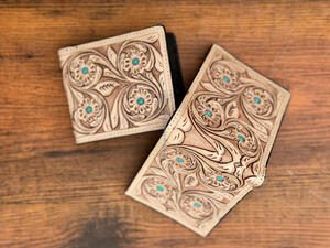 Nuevo 2024 Diseñador Mano Tooled Cartera de cuero Hombres Cartera larga con cremallera Venta caliente Moda Color marrón Cash Holder Regalo para él - Product Image 4