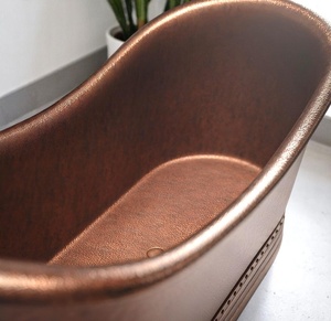 Bañera de cobre de lujo personalizada, bañera de cobre de la mejor calidad, diseño moderno de bañera de cobre, bañera de cobre única - Product Image 5