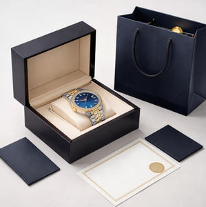 Reloj de Pulsera Mecánico de Lujo para Mujer, con Diamantes Azules, Dos Tonos de Oro y Plata, Acero Inoxidable, Sumergible, Premium para Negocios - Product Image 6