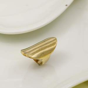 <b>Gold</b> Plated Brass <b>Cocktail</b> <b>Ring</b> Modern Unisex Fashion Statement Jewelry Daily Wear - Product Image 2