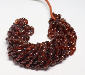 Natural Hessonite <b>Garnet</b> Smooth Oval Beads 6x8MM <b>Garnet</b> Gemstone Beads For Jewelry Making Supplies From Indian Wholesaler Bulk - Product Image 1