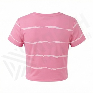 เสื้อยืดครอปท็อปผู้หญิงสีสันตามสั่ง ผ้าฝ้าย แขนสั้น เสื้อยืดลำลองแฟชั่น เสื้อผ้าแฟชั่น - Product Image 2