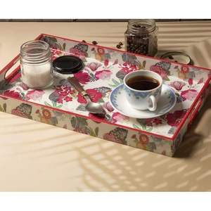 Plateau de service moderne en MDF imprimé de qualité supérieure RR202512461 RR ENTERPRISES Origine Inde pour boissons, café, thé, collations, usage décoratif - Product Image 5