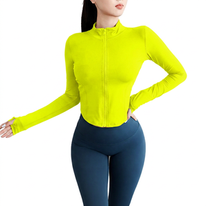 Women's Sports Top Long-sleeved Tight-<b>fitting</b> <b>Slim</b> Sexy Fitness Running Yoga <b>Jacket</b> Breathable Print Spandex/Nylon High Neck - Product Image 5
