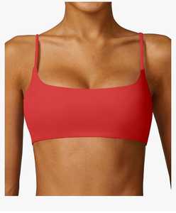 Women's Seamless Square Neck Sports Bra Lightweight Stretch Medium <b>Support</b> Yoga Gym <b>Crop</b> <b>Top</b> with Thin Spaghetti Straps - Product Image 6