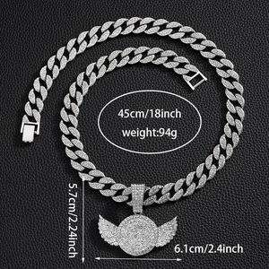 Pendentif en alliage en forme d'aile Sunnice pour chanteur, danseur, mode hip-hop européenne, collier personnalisé pour rappeur, vente en gros - Product Image 6