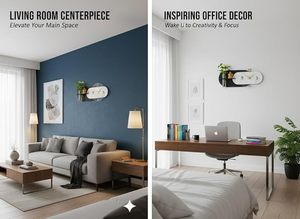 Reloj de Pared Moderno Ovalado de Cuarzo Analógico con Batería y Estante de 24 cm x 57 cm para Colgar en la Sala de Estar o el Dormitorio - Product Image 2