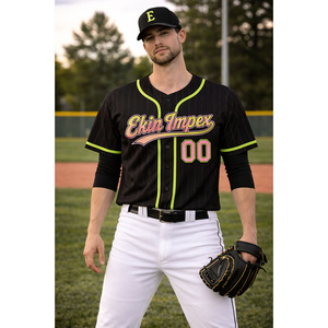 Camiseta de Béisbol al por Mayor, Personalizable con Logotipo, de Secado Rápido, con Rayas, Tallas Grandes, Ropa Deportiva Ekin - Product Image 3