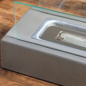 Caminetto da Tavolo 13 Pollici con Coperchio in Acciaio Inox per Uso Interno ed Esterno Capacità Massima 0,04 Galloni 195 Piedi Quadrati Ft. Caminetto in cemento per area riscaldante - Product Image 2