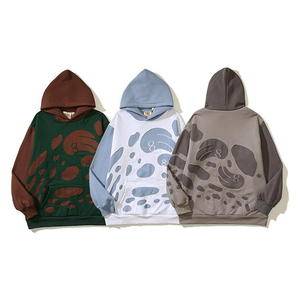 Sweat à capuche zippé pour homme en mélange de coton 100% délavé à l'acide, effet vieilli, broderie, tissu polaire, coupe ample, hiver, service OEM - Product Image 6