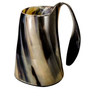 Mug en corne de bœuf noir fait main de haute qualité avec poignée, design classique, écologique, idéal pour les fêtes, best-seller - Product Image 3