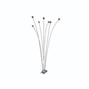 Piquets décoratifs de jardin en métal argenté avec motif de feuille incurvée, élégant accent pour jardinière intérieure et extérieure, pour la décoration de la maison - Product Image 4