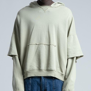 Sweat à capuche double couche effet délavé streetwear, design personnalisable, également disponible en version pull-over et à capuche, sweats à capuche effet délavé de haute qualité et confortables. - Product Image 5