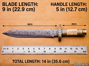 Couteau de chasse artisanal en acier Damas, OEM, pour l'extérieur, outil de coupe utilitaire, pointe tombante, bord dentelé, manche en os sculpté, en acier - Product Image 6