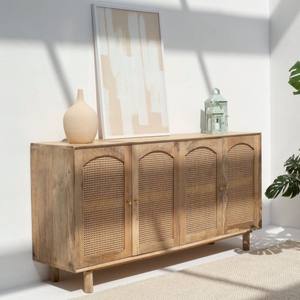 ตู้บุฟเฟต์หวายสี่บาน วานดานา อาริสต้า เฮกซา ดีไซน์ประตูโค้ง สำหรับตกแต่งภายในบ้านสไตล์โมเดิร์น - Product Image 1