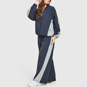 Zipper Panel Windbreaker Women's Set Side Pockets Water Resistant Oversize <b>Wind</b> <b>Breaker</b> Women's Tracksuit Lightweight Breathable - Product Image 1