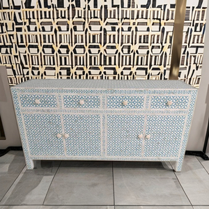 Gabinete de medios con incrustaciones de hueso de lujo moderno con patas de latón muebles de madera de último diseño para sala de estar o dormitorio para uso doméstico - Product Image 5