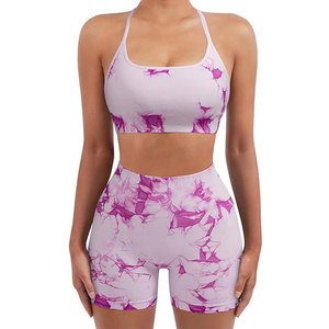 Conjuntos de Shorts de Yoga para Mujer al por Mayor, de Cintura Alta, Transpirables, Ecológicos, Ligeros, Ropa Deportiva, Top y Shorts a Juego - Product Image 1