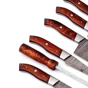 BA Enterprises 67-Layer Damascus Steel <b>Knife</b> <b>Set</b> 6-Piece Wood Handle Handmade <b>Sharp</b> Blades Kitchen Chef <b>Knives</b> Right-Hand - Product Image 3