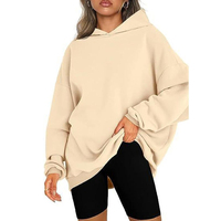 Sweat-shirt à capuche décontracté pour femme, grande taille, vêtements de sport, tissu polaire, lavé, 100% coton, hiver Aaron
