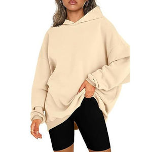 Sudadera con Capucha Casual para Mujer, Talla Grande, Ropa Deportiva, Tejido de Felpa, Lavada, 100% Algodón, Invierno, Modelo Aaron - Product Image 3