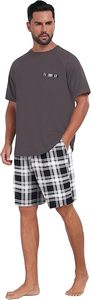 Conjunto de Pantalones Cortos a Cuadros Casuales de Verano para Hombre, Talla Grande, 100% Algodón, Tejido Transpirable de Secado Rápido, Conjunto de Dos Piezas - Product Image 5