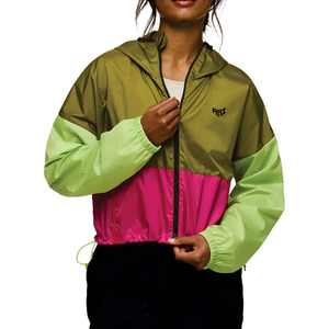 Chaqueta Corta Estilo Y2K para Mujer, Chaqueta Cortavientos con Bloques de Color, Chaqueta Ligera con Capucha para Hombre, Estilo Urbano, con Cierre, Impermeable - Product Image 3