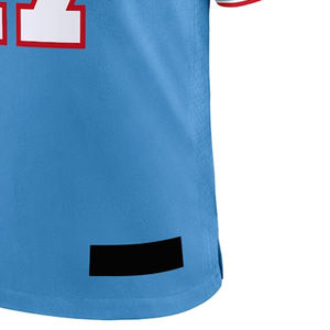 Light Blue American Football Jersey V-Neck Short Sleeve Tackle Sublimation Transfer Print Number 71 Unisex Breathable Mesh Team - Product Image 5