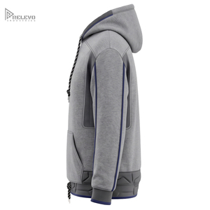 Custom Heavyweight <b>Fleece</b> Winter Hoodie <b>Mens</b> Streetwear 100% Cotton Pullover Heather <b>Grey</b> Kangaroo Pocket Any Design / Logo - Product Image 2