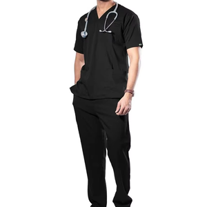 Wholesale Custom Men Medical Scrub <b>Set</b> Custom Logo Printing Polyester Knitted Uniforms <b>Doctors</b> Hospital Quick Dry - Product Image 6