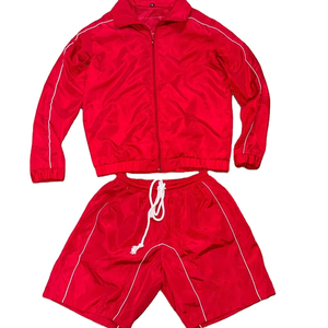 Conjunto Deportivo de Nylon Reflectante con Logotipo Bordado Personalizado, Chaqueta Cortavientos con Cierre y Pantalones Deportivos para Hombre - Product Image 1