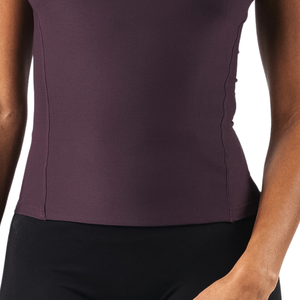 Débardeur de sport sans coutures pour femme, violet, avec soutien-gorge intégré, faible impact, coupe extensible, pour yoga, gym et entraînement - Product Image 5