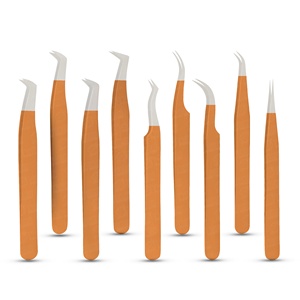 Pinzas Profesionales para Pestañas al por Mayor con Puntas Anchas, Ligeras, Agarre Suave, Mango Texturizado para Uso Prolongado, Ecológicas - Product Image 1
