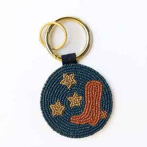 NOUSHAD ARTISANAT NH-802 Porte-monnaie à motif circulaire en perles de verre tissées, porte-clés en toile, léger, durable, style classique - Product Image 5