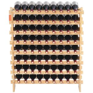 Portabottiglie in bambù a 8 livelli per 72 bottiglie di Pinot, design modulare migliorato, autoportante - Product Image 1
