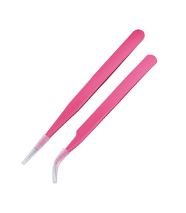 Custom Logo Tweezers Volume 90 Degree Private Label Eyebrow Tweezers Fiber Tip Eyelash Extension Eyelash Lash Tweezers - Product Image 5