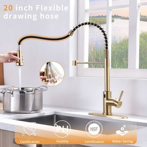 Rubinetto da Cucina Automatico Smart Senza Contatto e Senza Mani in Nichel Spazzolato Oro, Rubinetti da Cucina Moderni - Product Image 5